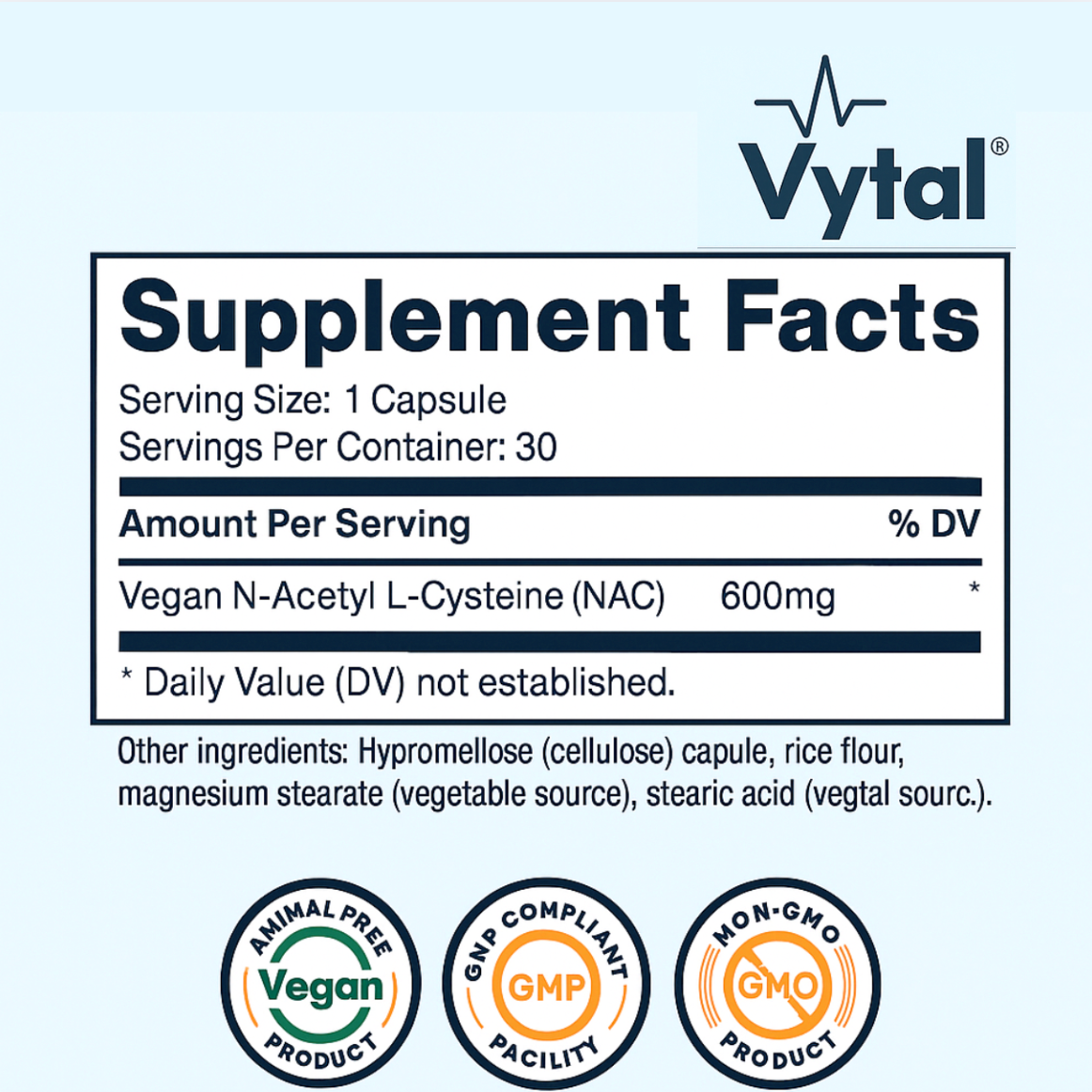 Vytal's NAC N Acetyl L Cysteine