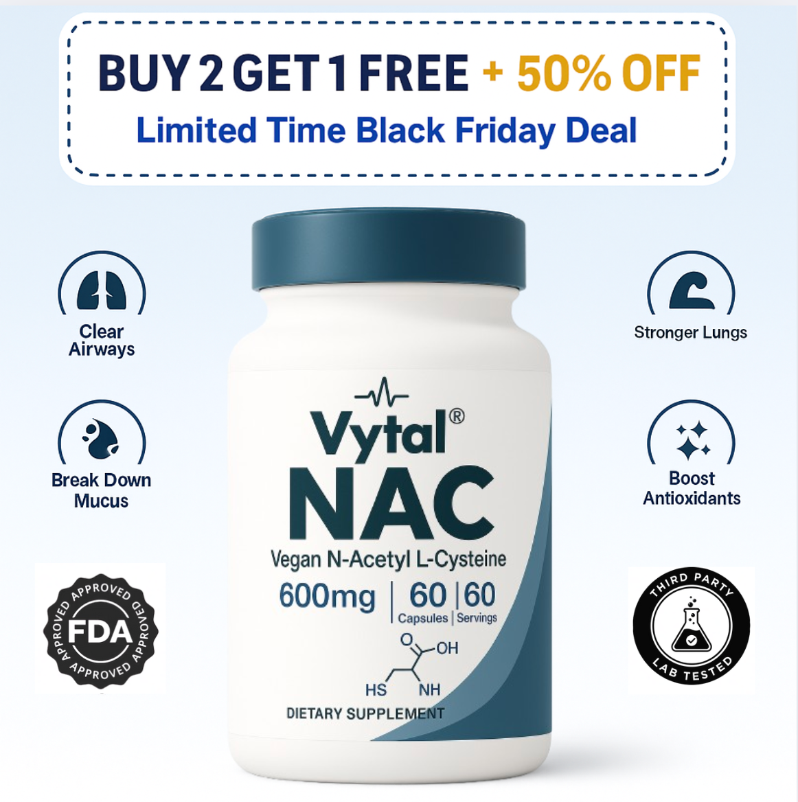 Vytal's NAC N Acetyl L Cysteine